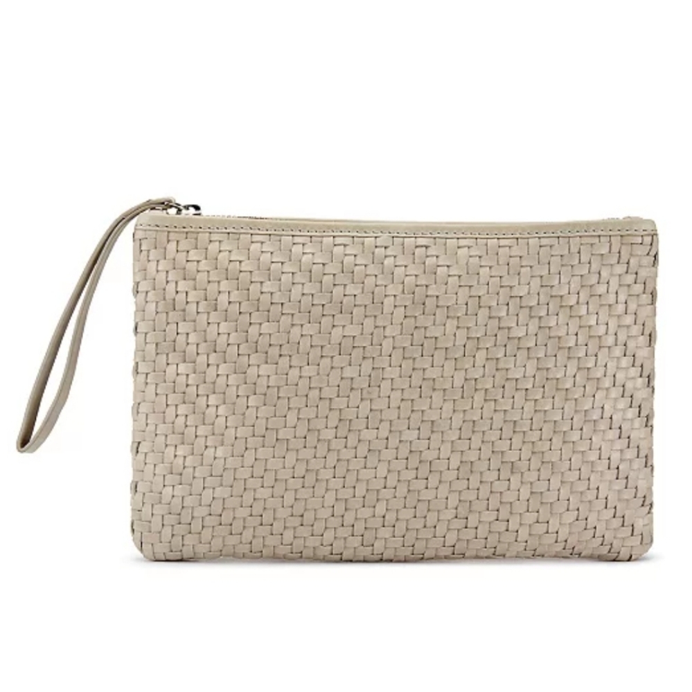 Leather Interwoven Clutch Bag - Picture 2 of 3